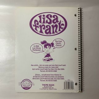 Vintage Lisa Frank Dolphin Hippie Girl On The Moon Spiral Notebook 5