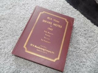 Vtg - Rca Victor Service Notes For 1940 Radio,  Tv,  Victrolas,  Test,  " Red Book "