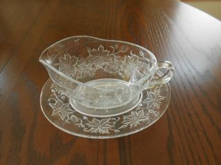 Vintage Princess House Fantasia Crystal Gravy With Underplate