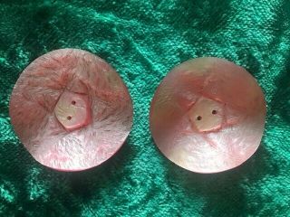 2 Vintage Pink Buttons 50mm Sew Craft