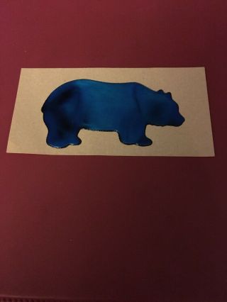 Vintage Mystiks Sticker Grizzly Bear Oilies Color Changing Swirl Liquid Crystals