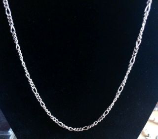 Vtg Italy 925 Fine Sterling Silver Figaro Chain 24 - 1/4 " Necklace Shiny & Texture