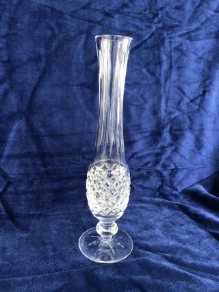 Vintage Waterford " Lismore " Cut Lead Crystal Footed Bud Vase - Signed