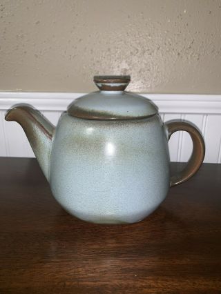 Vintage Frankoma Tea Pot Blue/brown Pottery 6 1/2”