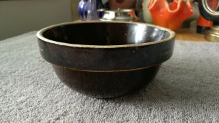 Vtg Dark Brown Salt Glaze Stoneware Cereal Bowl