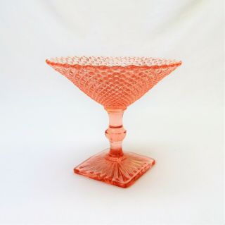 Vintage Pink Depression Glass Compote Pink Miss America 5 " Candy Dish