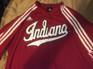 Vtg Indiana Hoosiers University Sewn Baseball Jersey Iu Button Up Size L Adidas
