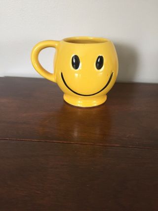 Vintage Mccoy Pottery Yellow Smiley Face Coffee Mug
