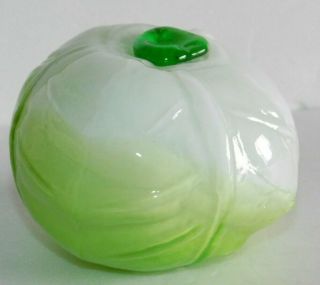 Vtg Murano Style Lettuce Cabbage Blown Glass Kitchen Decor Fruits And Vegetables