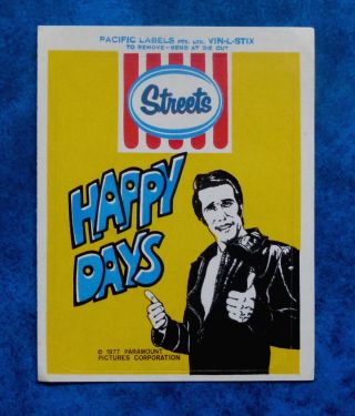 Happy Days - Fonzie.  Vintage 1970,  S T.  V.  Show Sticker