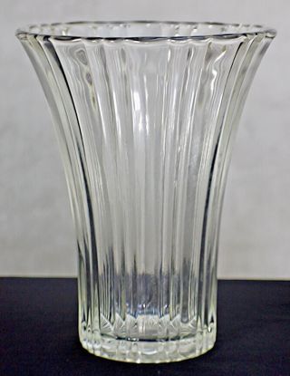 Vintage Hocking Old Cafe Depression Glass Ribbed Fluted Vase