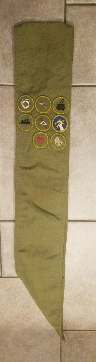 Vintage Boy Scouts Sash With Merit Badges