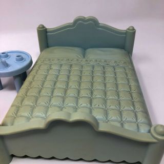 Playskool Dollhouse Toddler Bed And Double Blue Bed Side Table Vintage 3