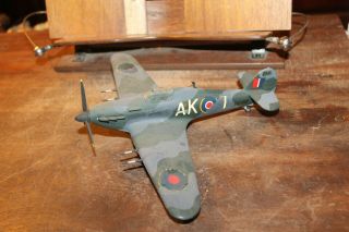 Vintage Built Painted Wwii Airplane Model Kit British Spitfire