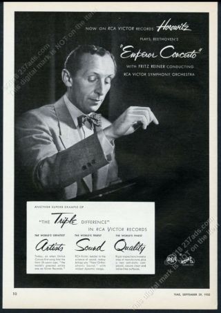 1952 Vladimir Horowitz Photo At Piano Rca Victor Records Vintage Print Ad