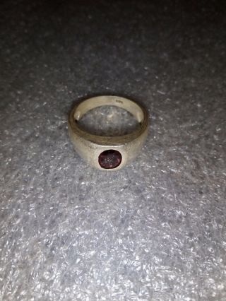 Vintage Sterling Silver 925 With Red Stone ??