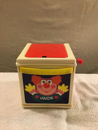 Vintage Mattel 1987 Jack In The Music Box Clown Pops Up Plays Music Sporadically