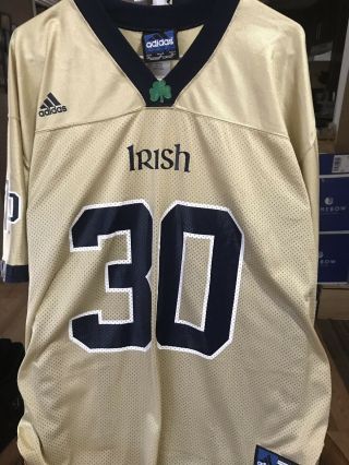 Vintage Adidas Ncaa University Of Notre Dame Irish Gold Football Jersey Size Xl