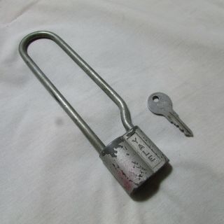 Vintage Silver Yale Padlock W/key,  Long Shackle,