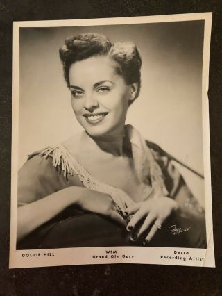 Vintage Goldie Hill Signed 8 X 10 Photograph Wsm Grand Ole Opry