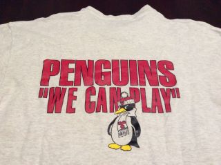 Vintage 80s 90s Youngstown State Penguins Football T Shirt Men 