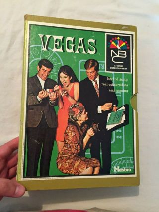 Vintage 1969 Hasbro Nbc Vegas Bookcase Board Game Toy Casino Gambling