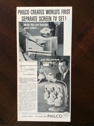 1959 Vintage Ad Philco Predicta Tandem Television