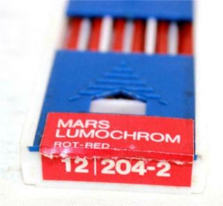 Vintage Staedtler Mars Technico Lumochrom Red 204 - 2 Mechanical Pencil 12 Refills