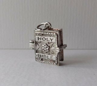 04 Vintage Silver Charm Opening Bible With 23rd Psalm