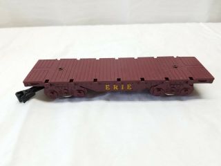 Vintage Marx O Gauge Flat Erie Train Car Maroon Metal Wheels 7 1/2 " Railroad