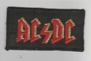 Ac/dc Hard Rock Band Vintage Patch 3.  5 Inches X 2 Inches - 1970 