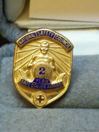 Vintage National Safety Council Safe Driver Award 2 Year Pin Truck Driving Badge