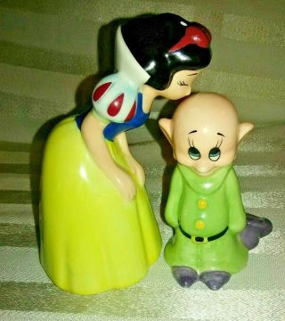 Vintage Snow White & Dopey Salt & Pepper Shakers Disney 2