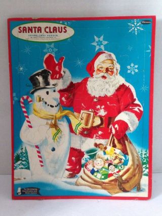 Santa Claus Whitman 16 Piece Frame Tray Puzzle Complete Vintage