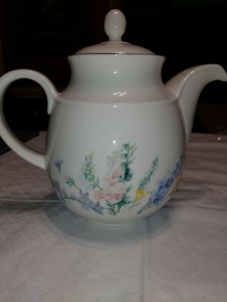 Vintage Royal Kent Floral Coffee/tea Pot Poland Green Trim Ring