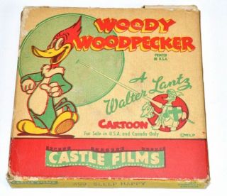 Vintage Woody Woodpecker Box 499 Sleep Happy Castle Films 8mm