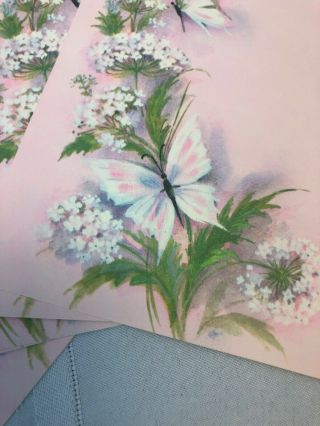 13 Vtg Fold A Notes Pink butterfly floral with gold stickers 4