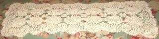 Vintage Hand Crocheted Table Runner Centerpiece Or Dresser Scarf 12 " X 32 "