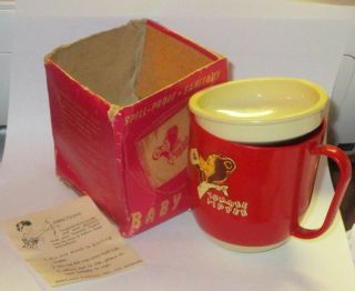 Vintage Tommee Tippee Baby Sippy Cup - Red - W/ Box & Instructions