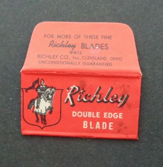 Vintage Usa Razor Blade Richley One De Blade Scarce