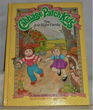 Vtg Cabbage Patch Kids The Just - Right Family 1984 Hardcover Book Parker Brothers