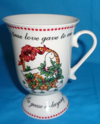 Domestications Vintage Sixth Day Of Christmas Pedestal Mug 1994 Geese
