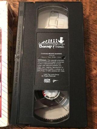 Caring Means Sharing Barney Video Time Life Library VHS Vintage 2