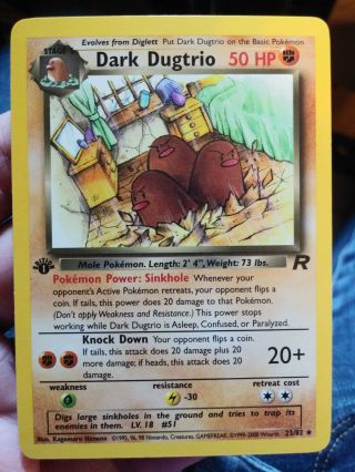 Vintage Wotc Pokemon Card Team Rocket Rare 1st Edition Dark Dugtrio 23/82 Nm/m