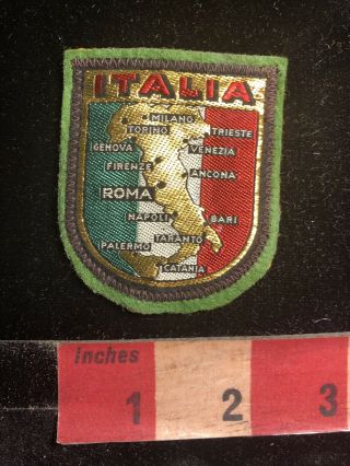 Vtg As - Is - Back Woven Front Green Felt Back Italia Cities Of Italy Patch 97yh