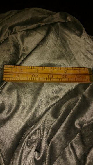 Antique/vintage Collapsible/folding Wood Ruler/measuring Tape 24 " Or 2 