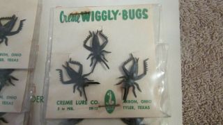 Vintage Creme Wiggly Bugs Fishing Lure Dealer Card - No.  3 Cricket - 11 Packs 2