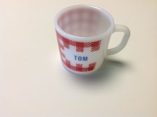 Vintage Westfield Heat Proof Personalized  Tom  Milk Glass Coffee Mug