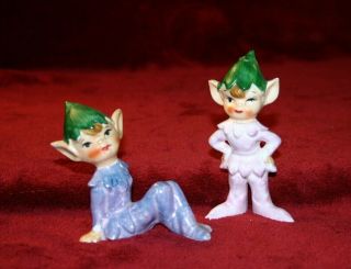 " E " Vintage Artmark Iridescent Elf Figurines Japan