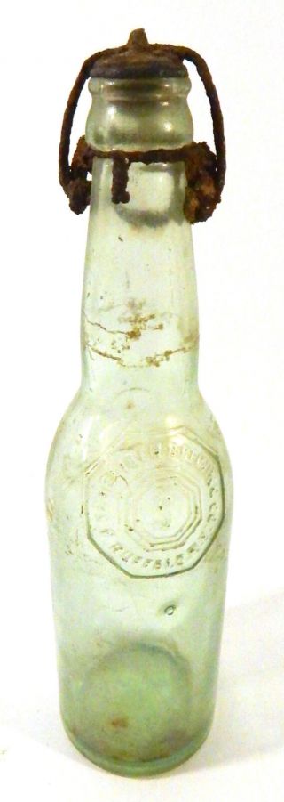 Vintage A.  Schreiber Brewing Co.  Buffalo Ny Aqua Pontil Beer Bottle